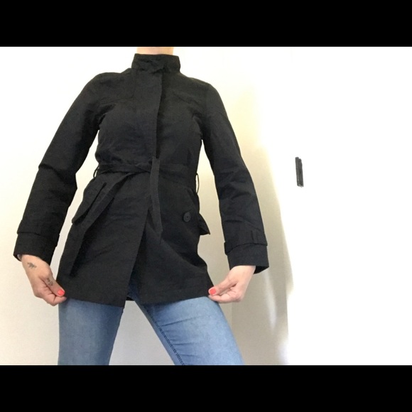 Old Navy Black Short Trench Coat - Picture 6 of 13